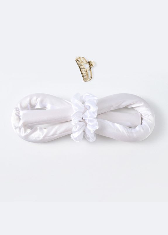 М'які атласні бігуді з крабиком для завивки волосся Білі (AN0103176) ANbeauty (360768427)