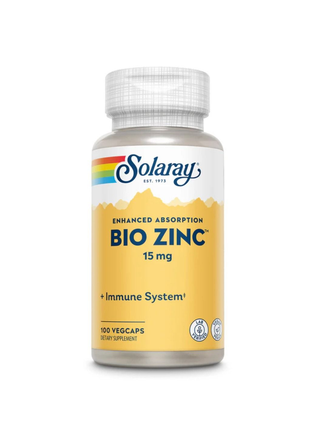 Комплекс мінералів Bio Zinc 15mg - 100 vcaps Solaray (366031496)