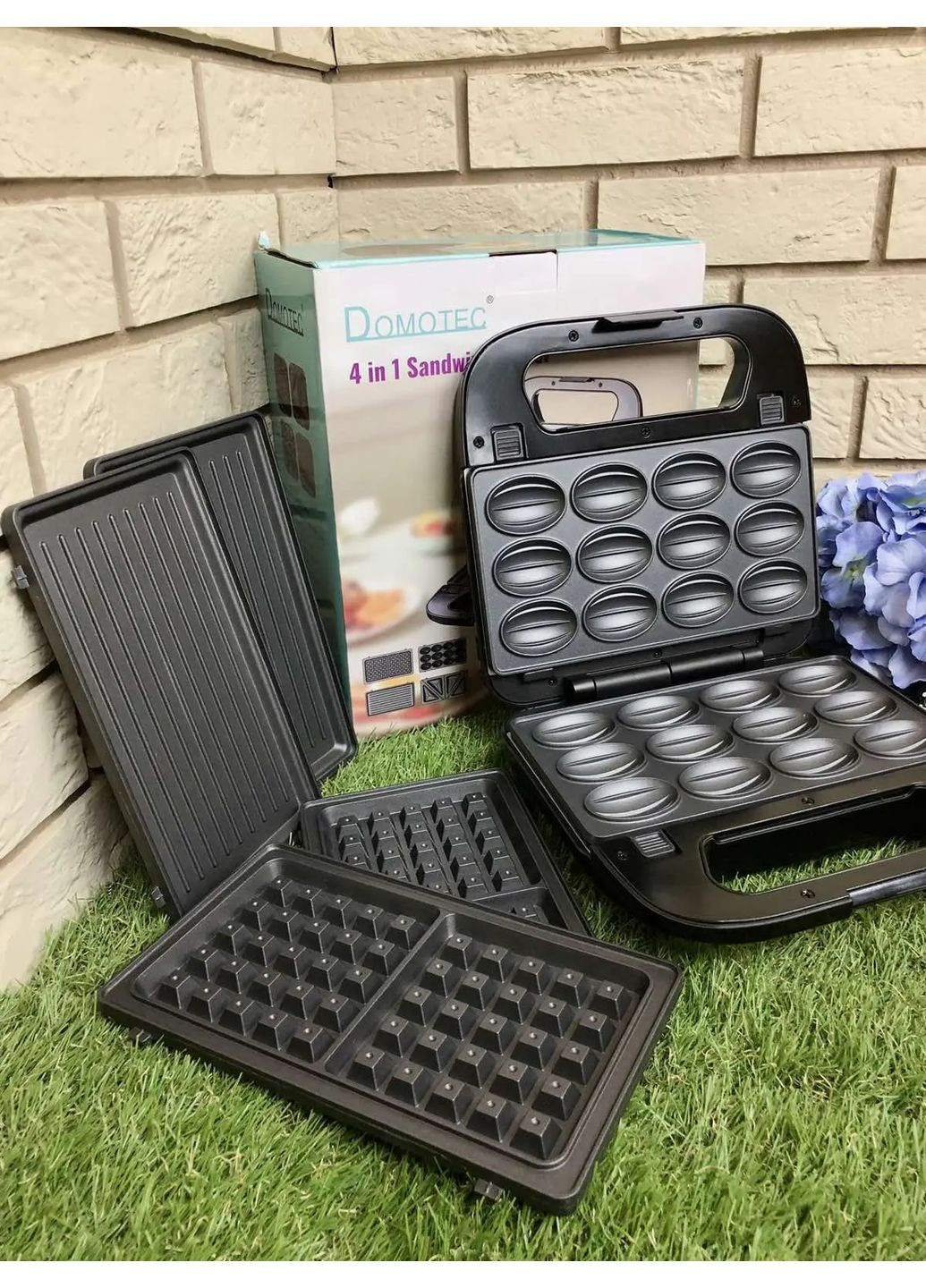Вафельниця-сендвічниця 4в1 Domotec SI-234B 1200w Digital (363831893)