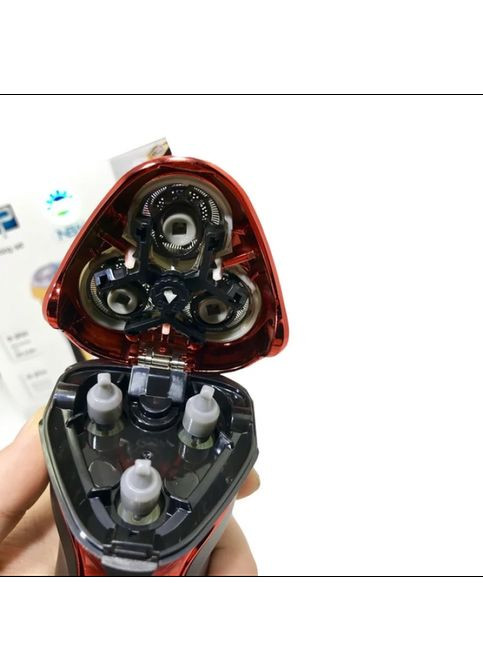 Электробритва для мужчин роторная для влажного и сухого бритья с триммером 60015 Красная DSP (297442830)