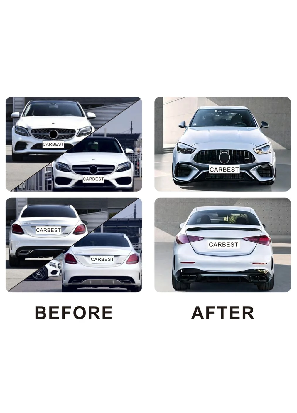 Комплект рестайлінгу в W206 AMG для Mercedes C-сlass W205 2014-2021 рр No Brand (390496868)