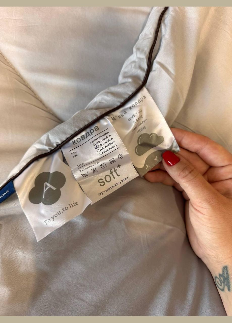 Ковдра Євро 220х200 см Сірий (П4К-al-sintepon-001) No Brand (316231101)