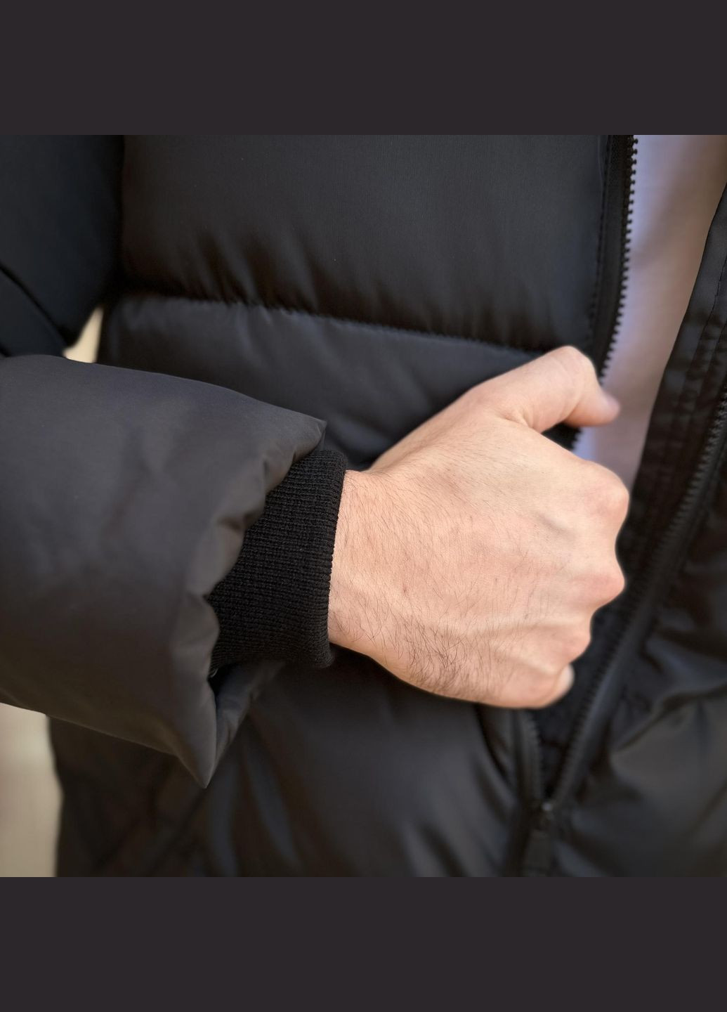 Чорна зимня куртка зимова біо-пух до -25℃ No Brand