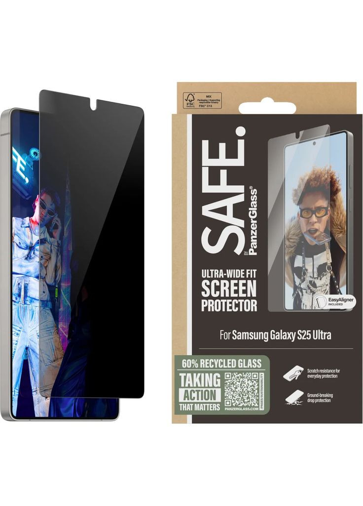 Скло захисне (m481105) Panzerglass Privacy Samsung Galaxy S25 Ultra Ultra-Wide Fit (367071265)