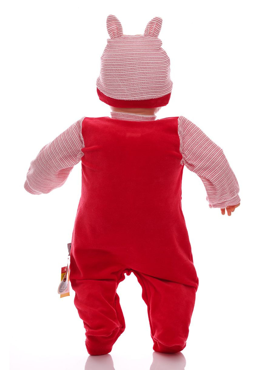 Чоловічок для хлопчика велюровий з котиком червоний 74 см (26569) BABYKROHA (297197400)