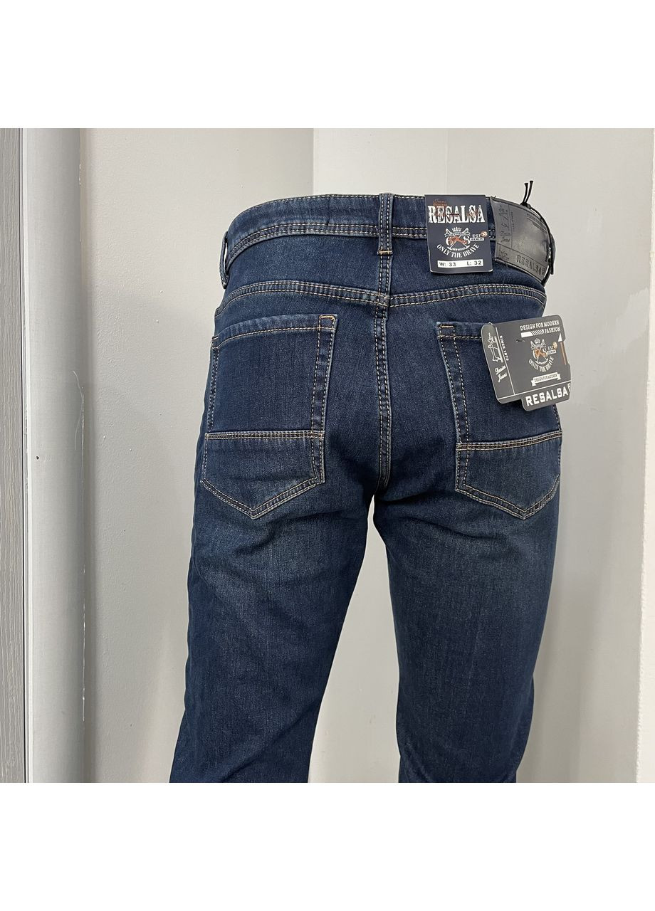Джинси чоловічі фліс прямі класичні 30 сині Resalsa (350349555)