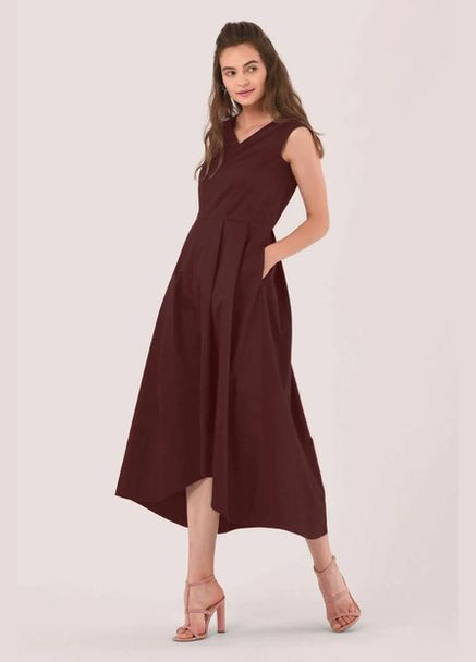 Коричнева коктейльна сукня з пишною спідницею Closet London однотонна