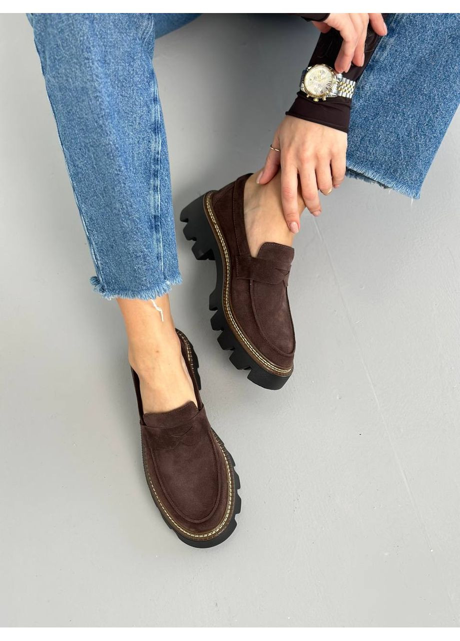 No Brand Лоферы натуральная замша лоферы коричневый з, — (349835175)