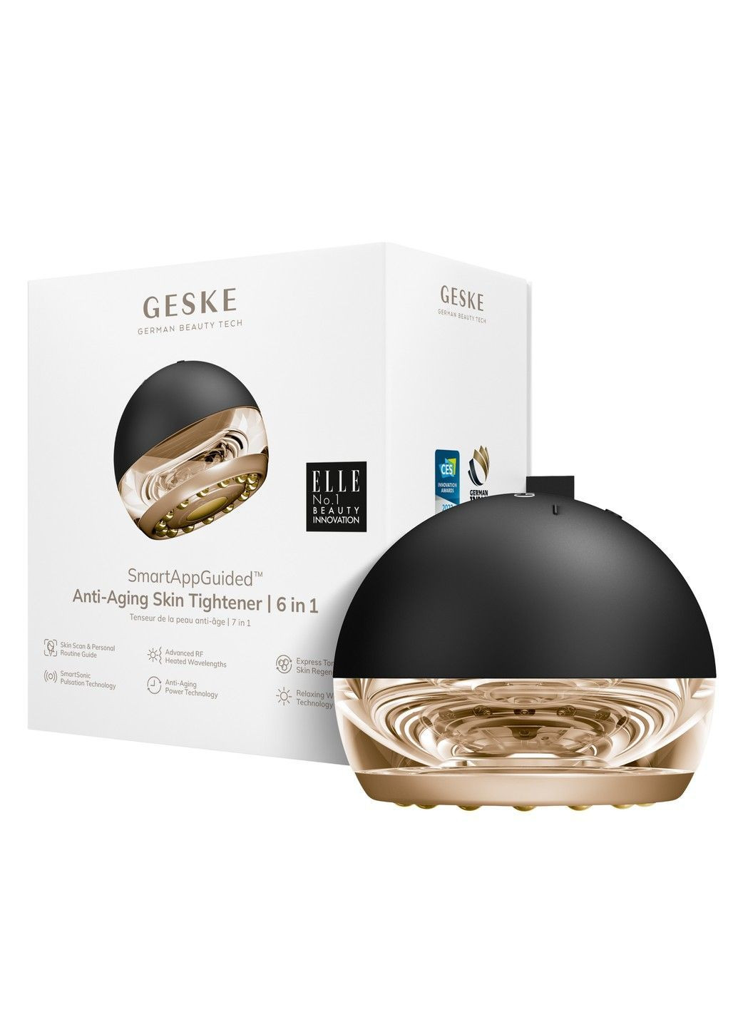 Массажер для подтяжки кожи лица Anti-aging Skin Tightener 6в1 gray GESKE (362567581)