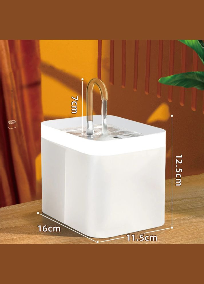 Питьевой фонтан для кошек и собак 1.5L, поилка для кота и собак с фильтром Белый Hipidog (299915290)