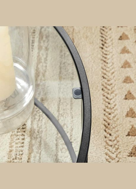 Журнальный столик Oskar круглый с прозрачной столешницей Leobert (301865676)