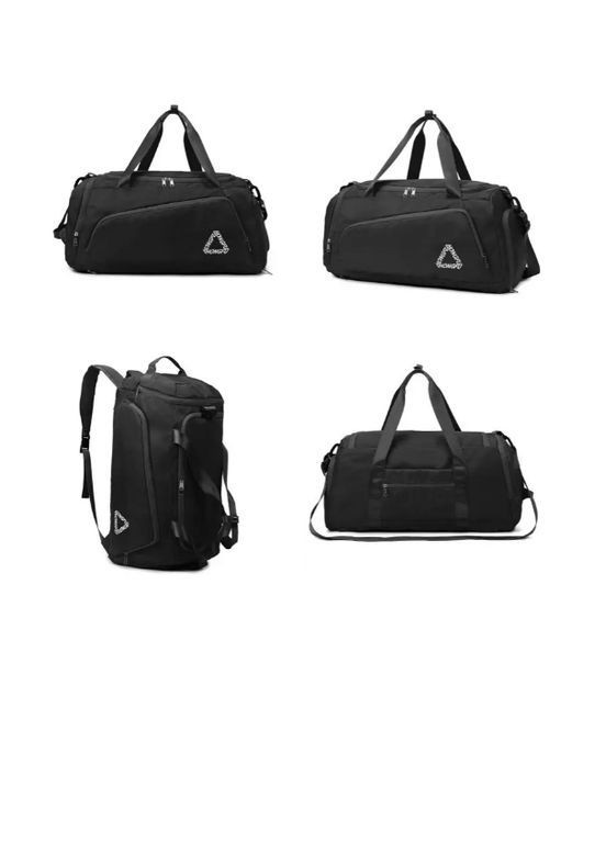 Сумка-рюкзак спортивна чорна з відділенням для взуття No Brand (370676935)