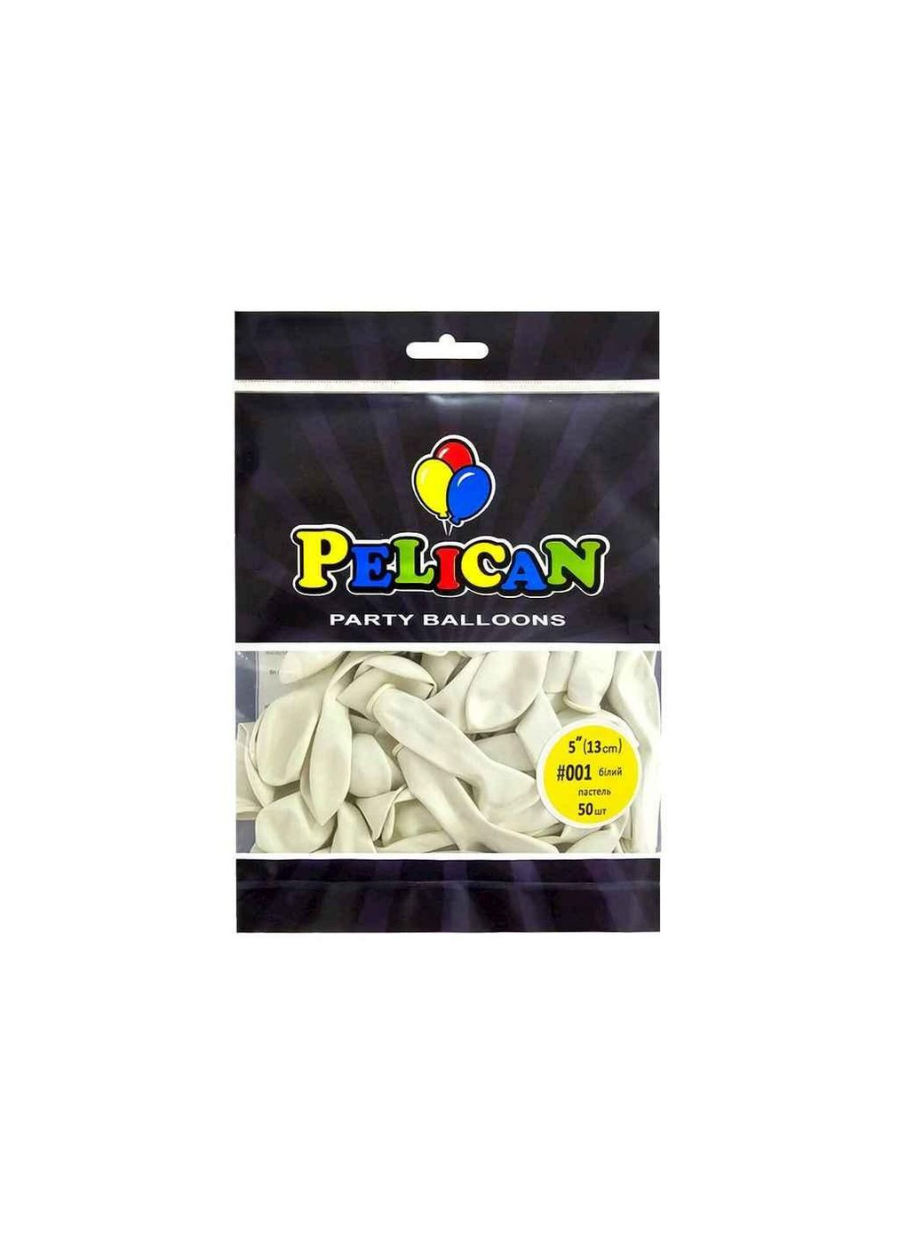 Кульки 5 (13 см) білий пастель (50шт/уп) #001 ТМ PELICAN (325257980)
