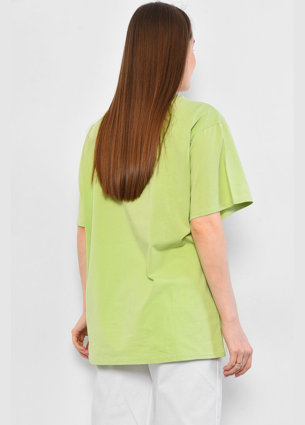 Зелена літня футболка жіноча зеленого кольору Let's Shop