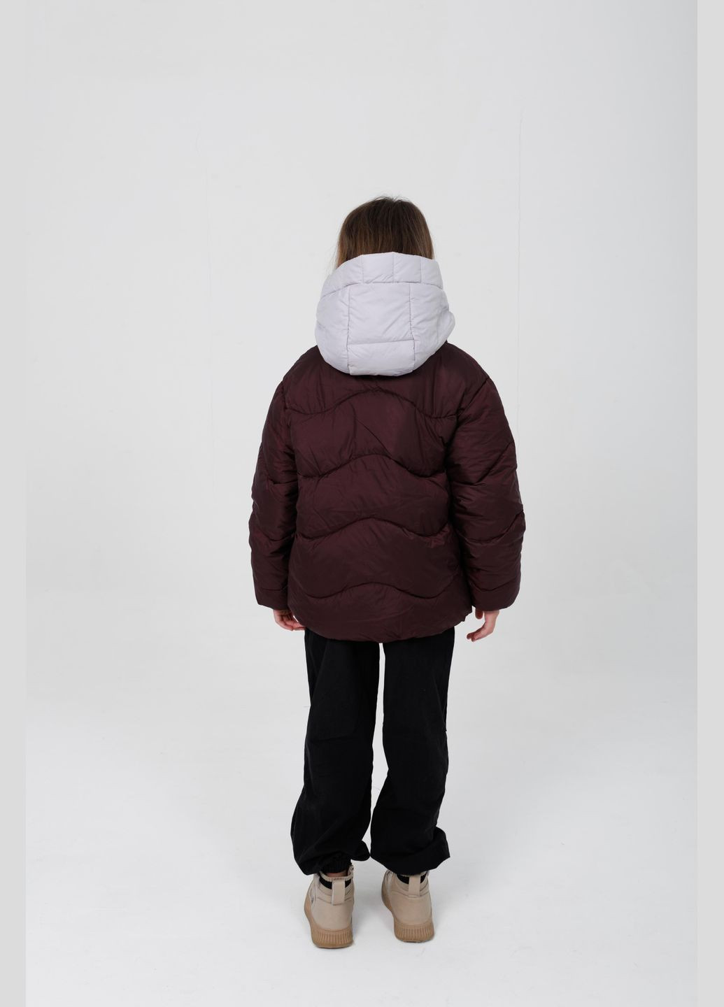 Комбинированная демисезонная куртка бургуни Cvetkov Анабель