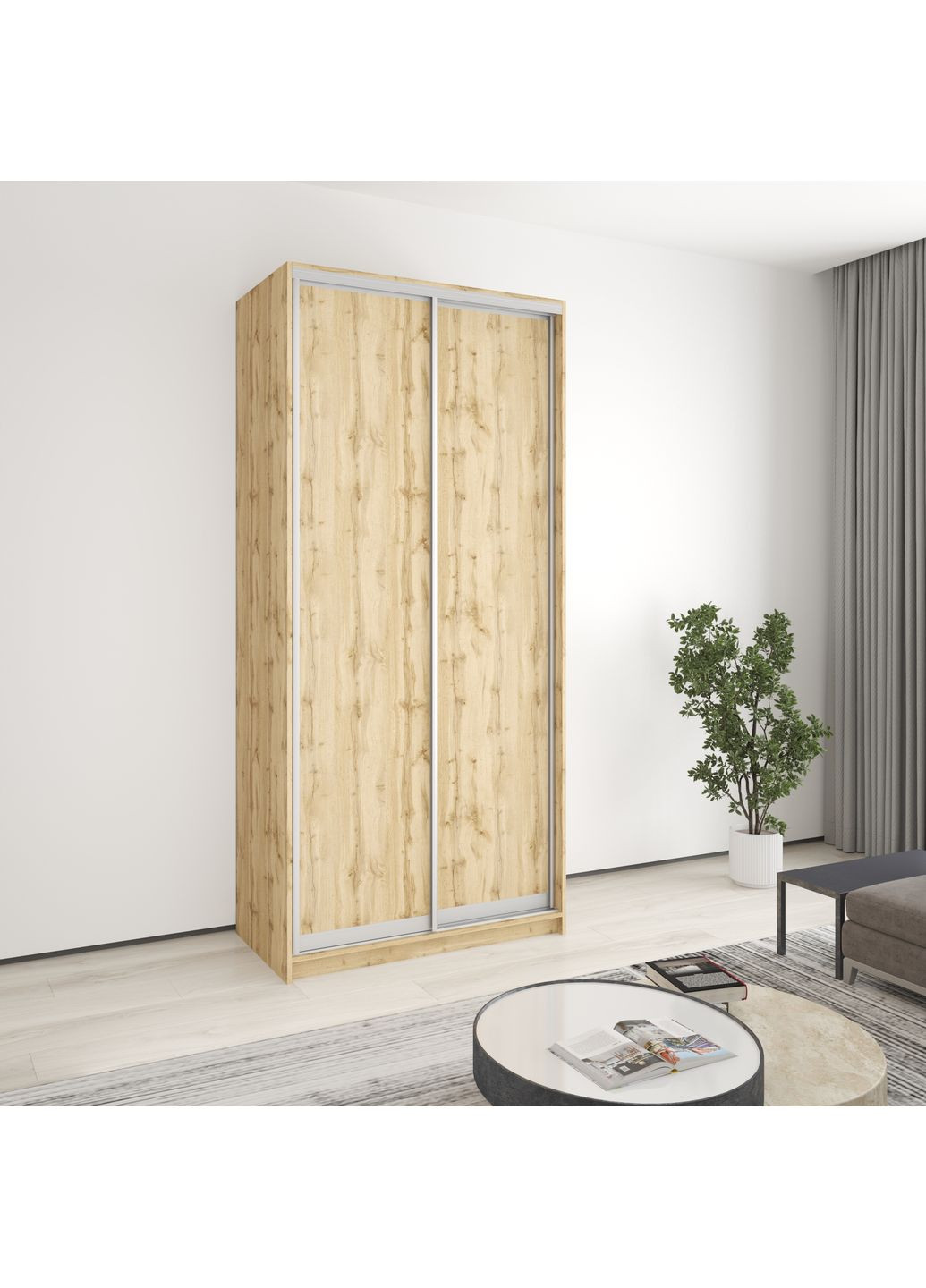 Шкаф-купе двухдверный Стандарт AL 2ДСП 110x45x240 см (MBS-3592) MebelStar (359449298)