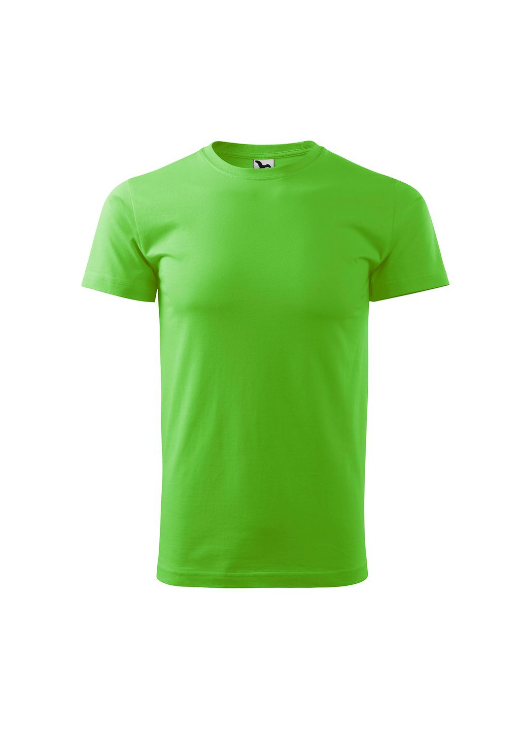 Зеленая футболка мужская хлопковая однотонная ярко-зеленая 129-92 с коротким рукавом Malfini Basic