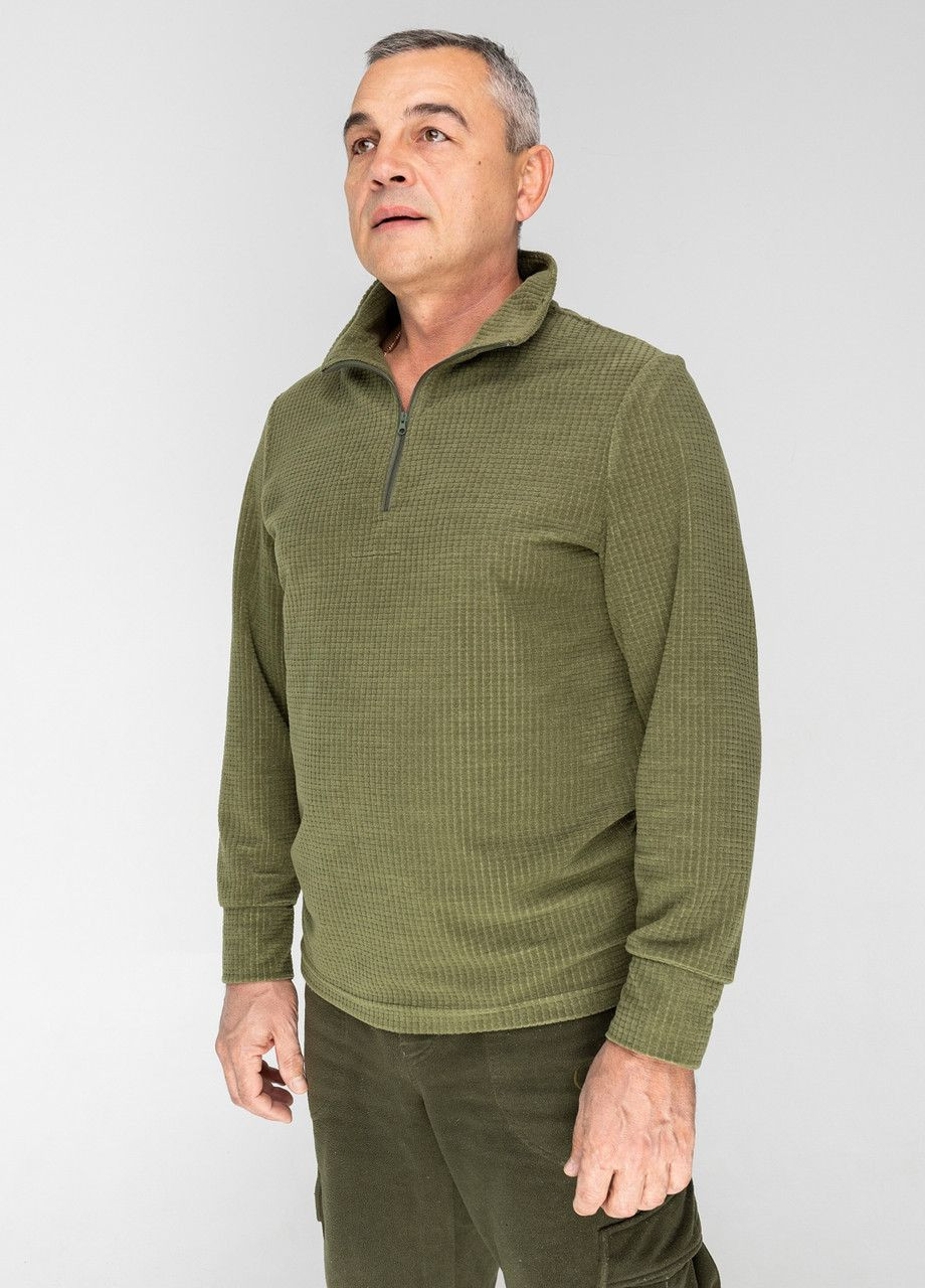 Гольф чоловічий з довгим рукавом та коміром-стійка (хакі) GorLin (307054449)