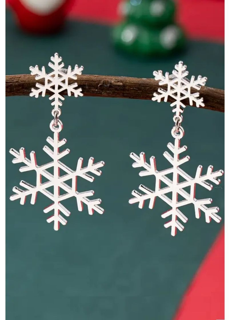 Стильні сріблясті сережки новорічні сніжинки, 1659 No Brand (367960479)