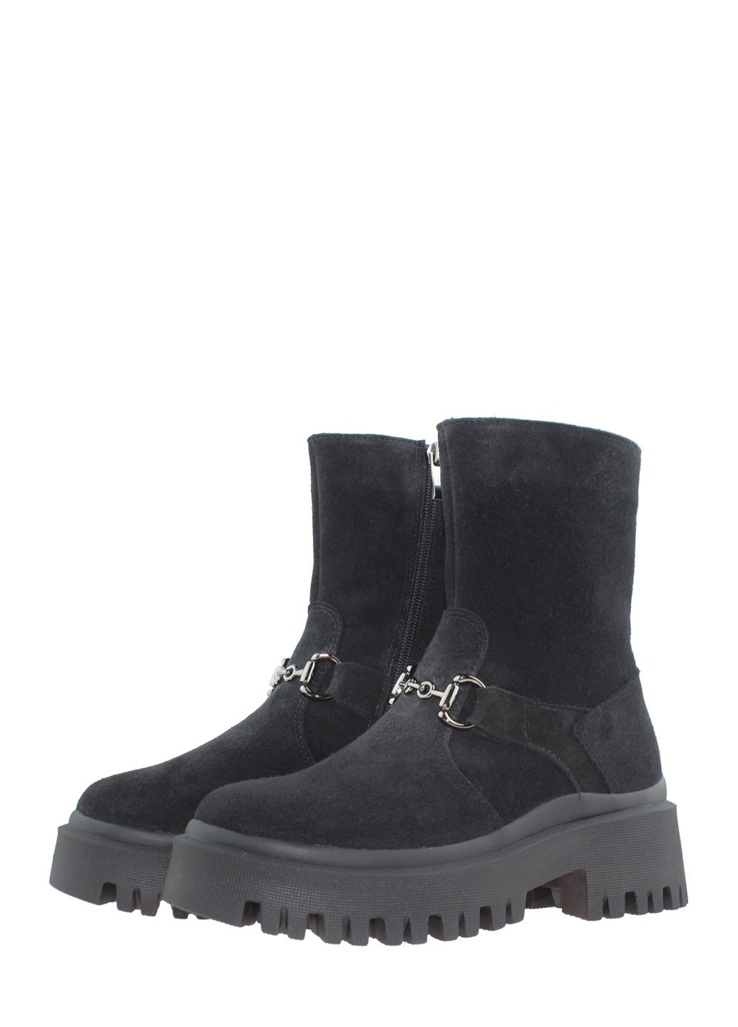 Черные зимние полусапоги a 107-11 черный Alvista