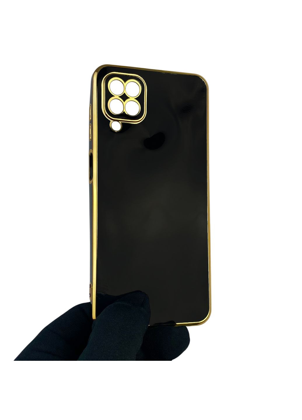 Чехол для Galaxy M12 SM-M127F с защитой камеры с золотой окантовкой на самсунг м12 черный gs1 Samsung (366233877)