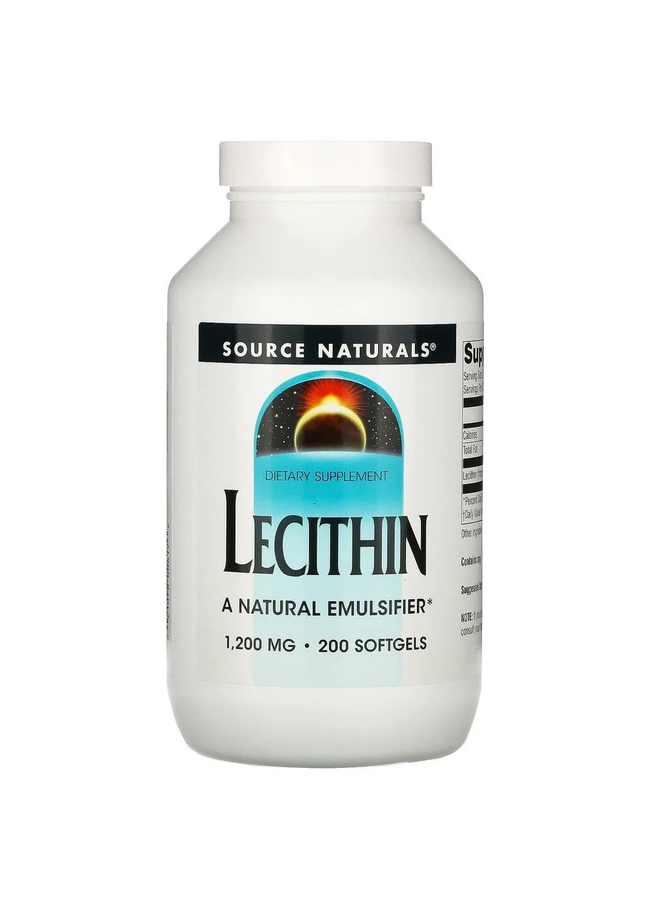 Лецитин Lecithin 1200 мг 200 капсул Source Naturals (361115072)