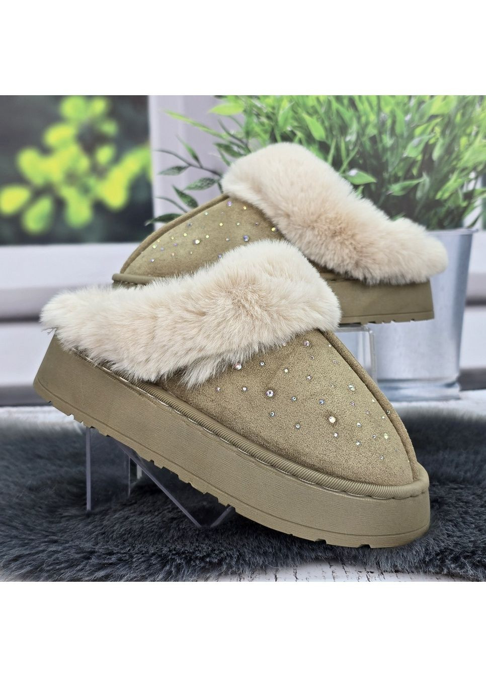 Бежевые тапочки домашние Fashion