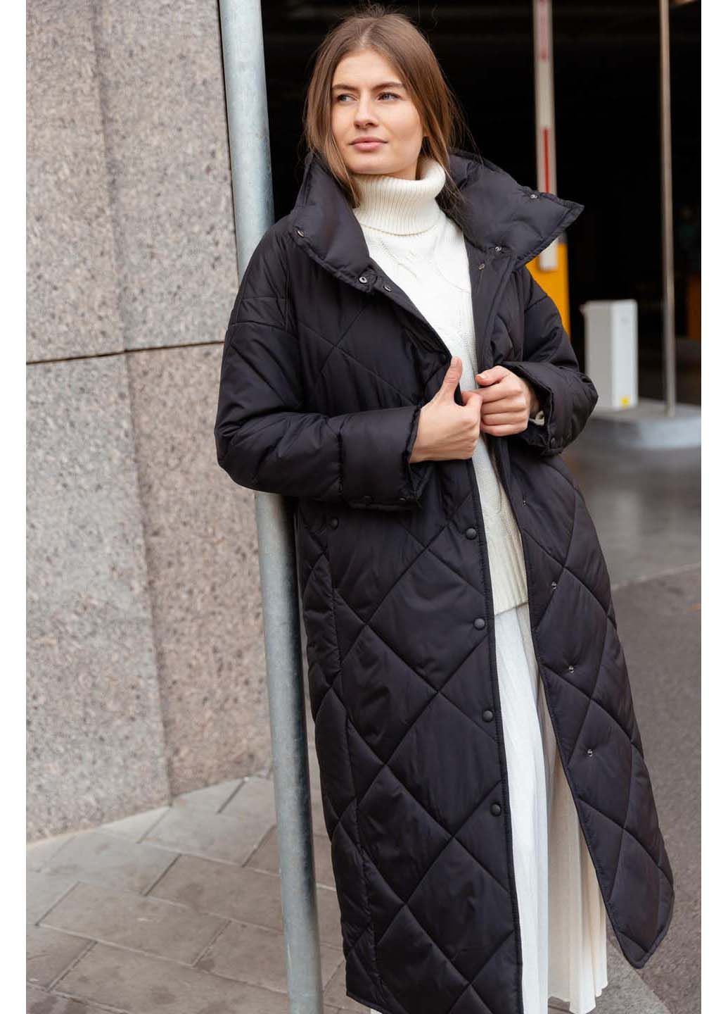 Черное зимнее Женское пальто Origa