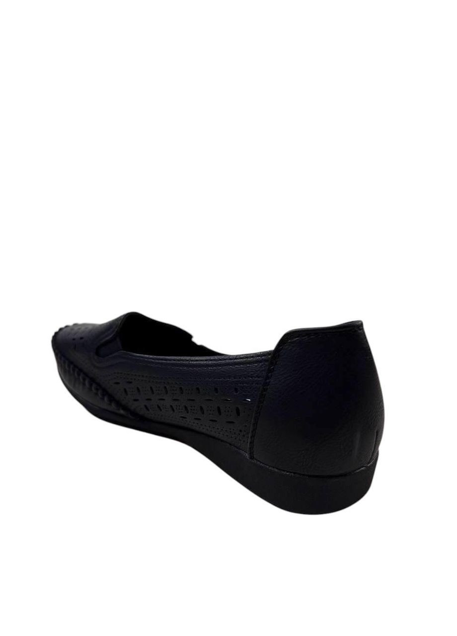 No Brand Женские туфли на танкетке с перфорацией черные черный з искусственная кожа, — лето (360964665)