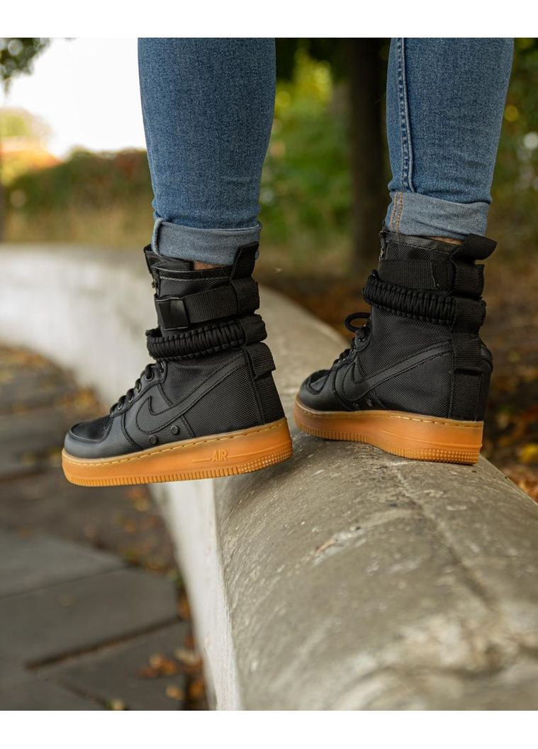 Чорні Осінні кросівки чоловічі nike special fled air force 1 black beige найк No Brand