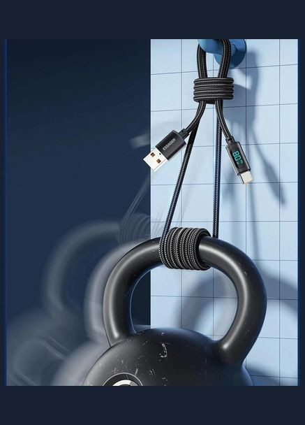 Кабель Enjoy LED Digital Display 7A USB Type-A to USB Type-C 1 м Black (EXCT-XY01-P) Essager (300523847)