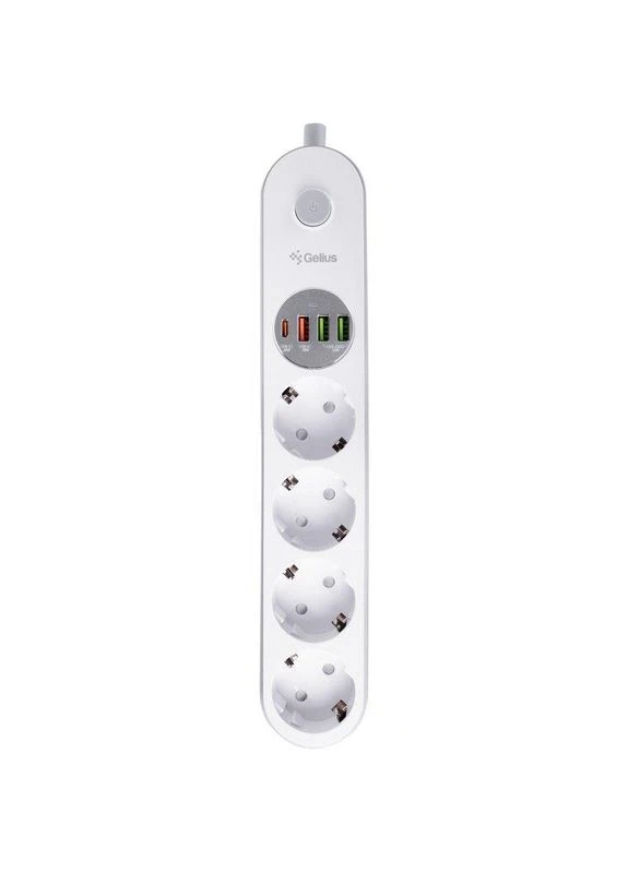 Pro PowerStrip G-Power Plus (4 220V Порти/ 1 Type-C / 3 USB порти) 20W 2м GP-PS-004 Білий Gelius (383911551)