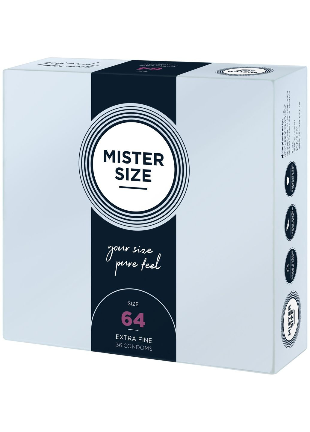 Pure feel - 64 (36 condoms), товщина 0,05 мм - CherryLove Mister Size (296930492)
