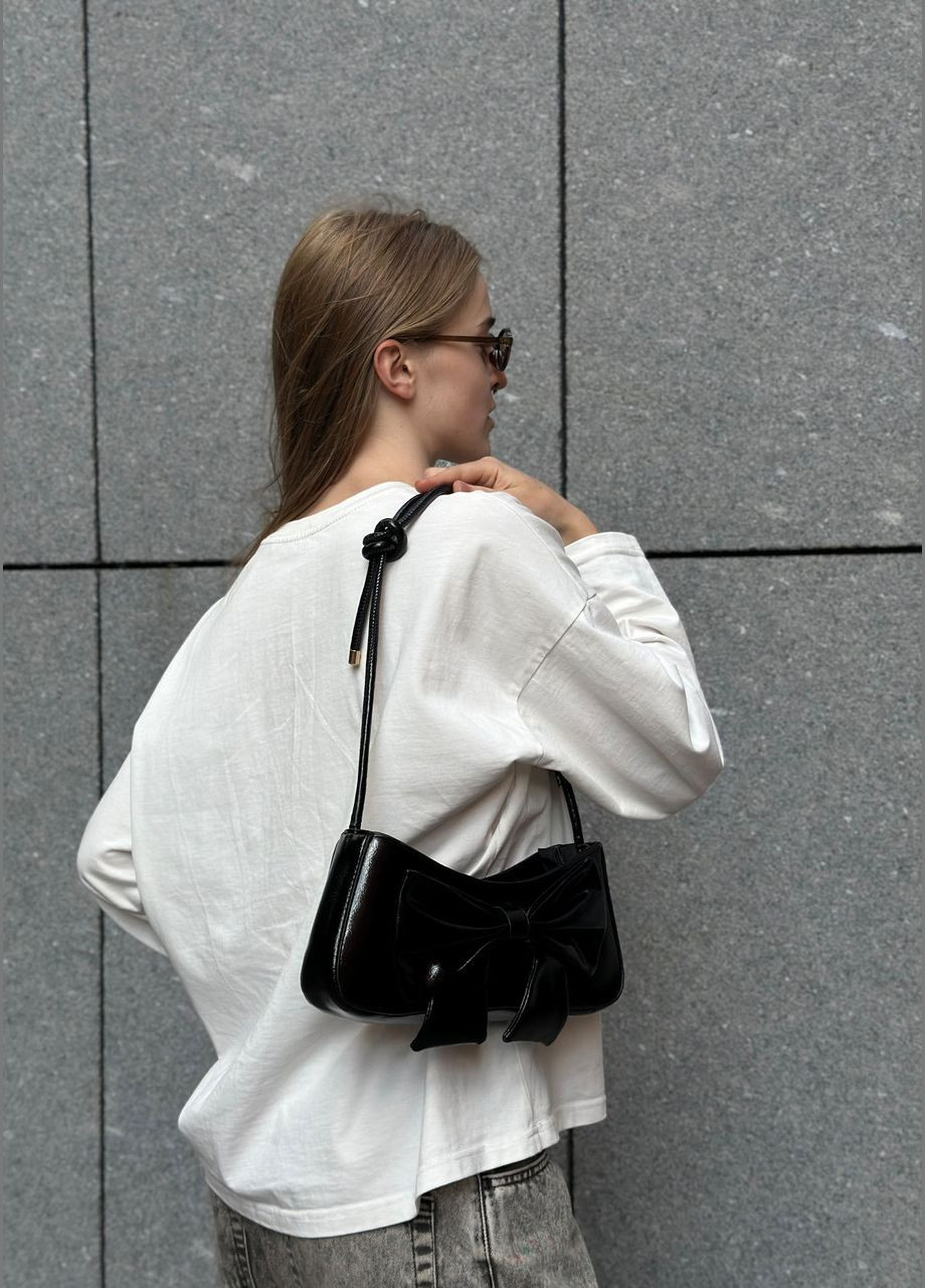 Женская черная сумка 3212 багет No Brand (303322987)