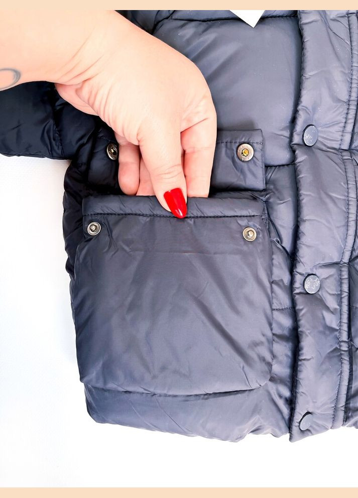Синяя зимняя куртка 104 см красный артикул л365 Zara