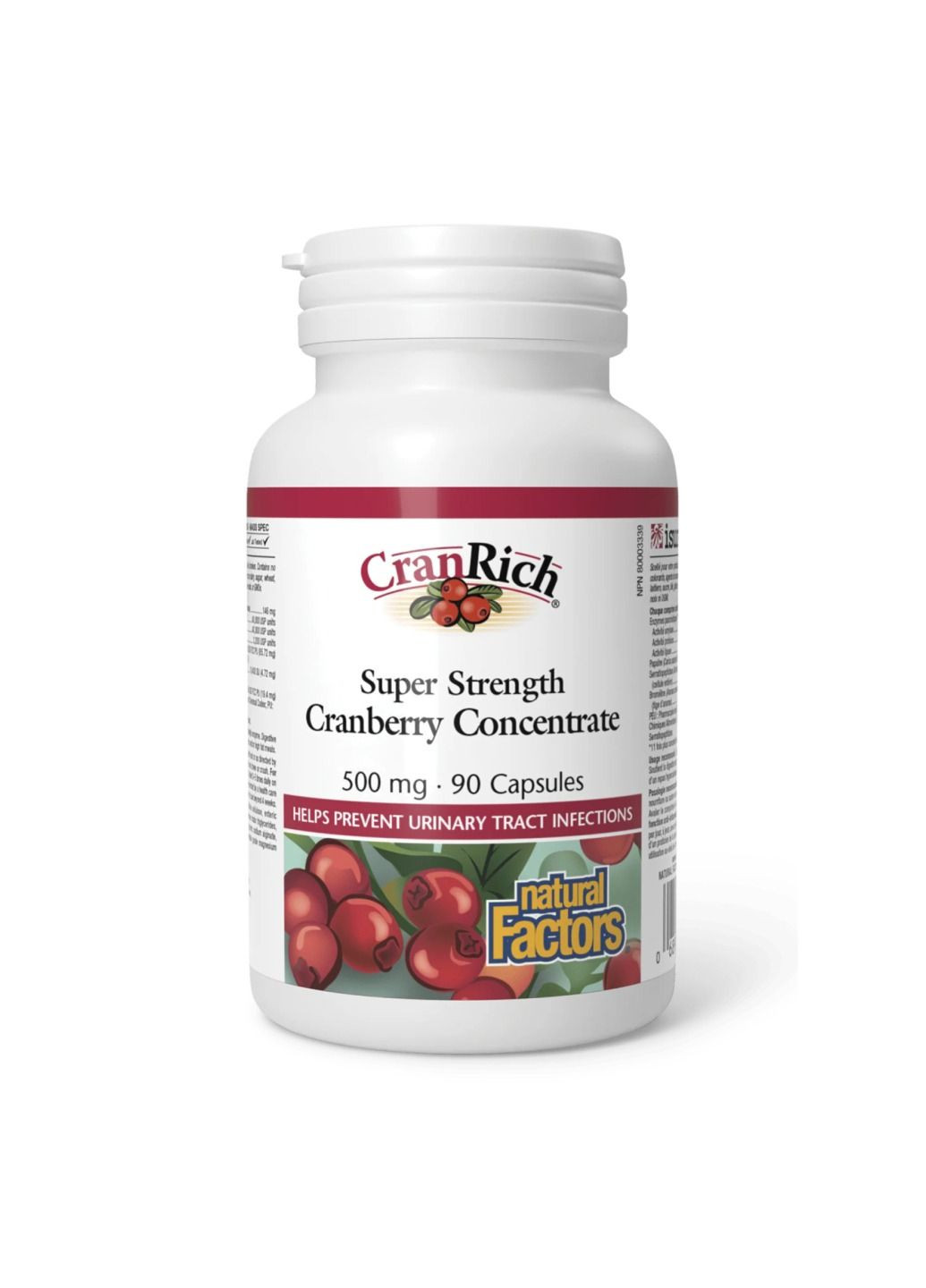 Клюква, CranRich 500mg - 90 caps Natural Factors (330105342)