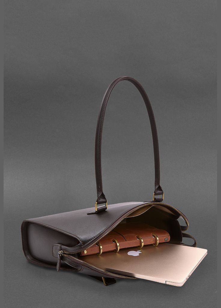 Жіноча шкіряна сумка Business темно-коричнева Краст (A-028509) BlankNote (327874141)