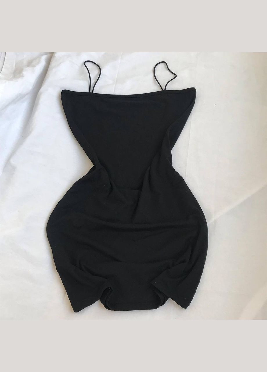 Черное вечернее женское базовое платье мини Avanti однотонное