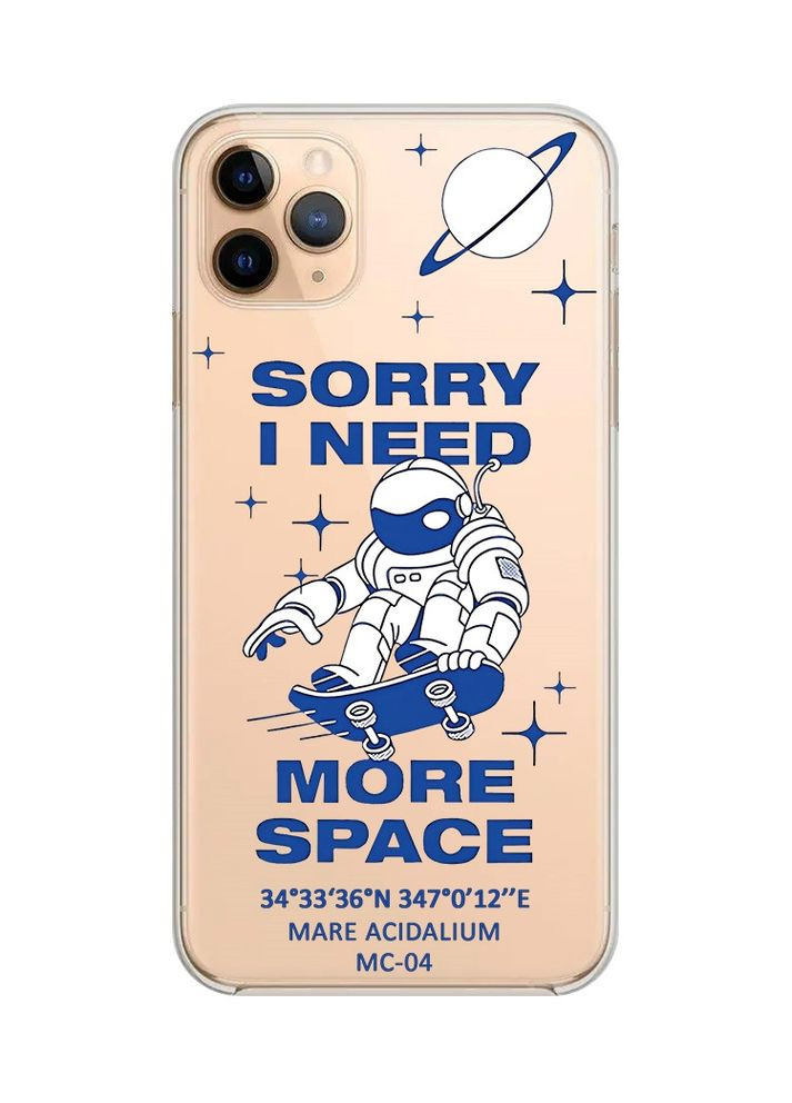 Прозорий чохол на iPhone 11 Pro Max (6,5):: Космонавт на скейті (принт 248) Creative (360693842)