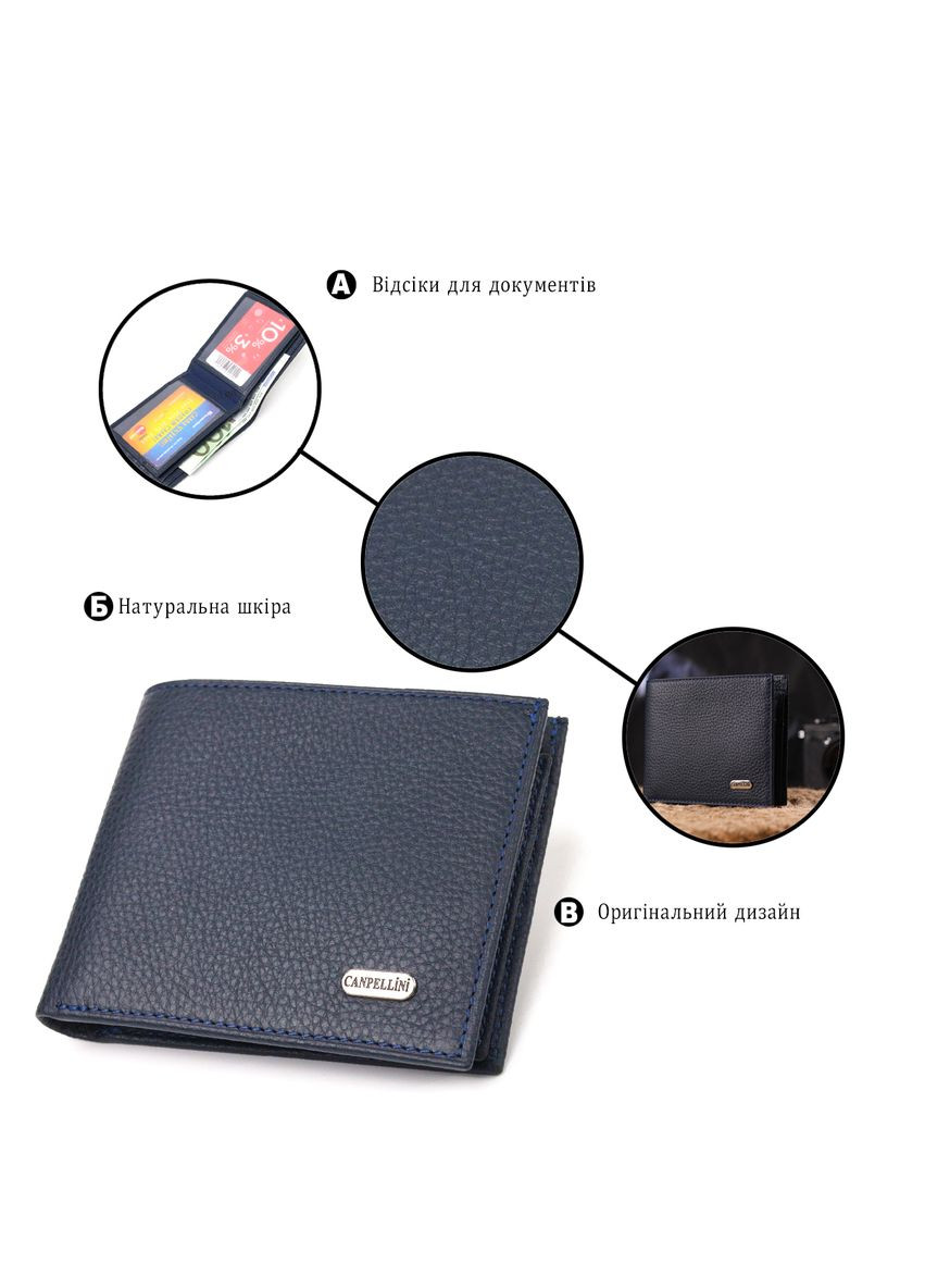 Мужской кожаный кошелек с 13 отделениями для карт синий (sku_21581) No Brand (327819407)
