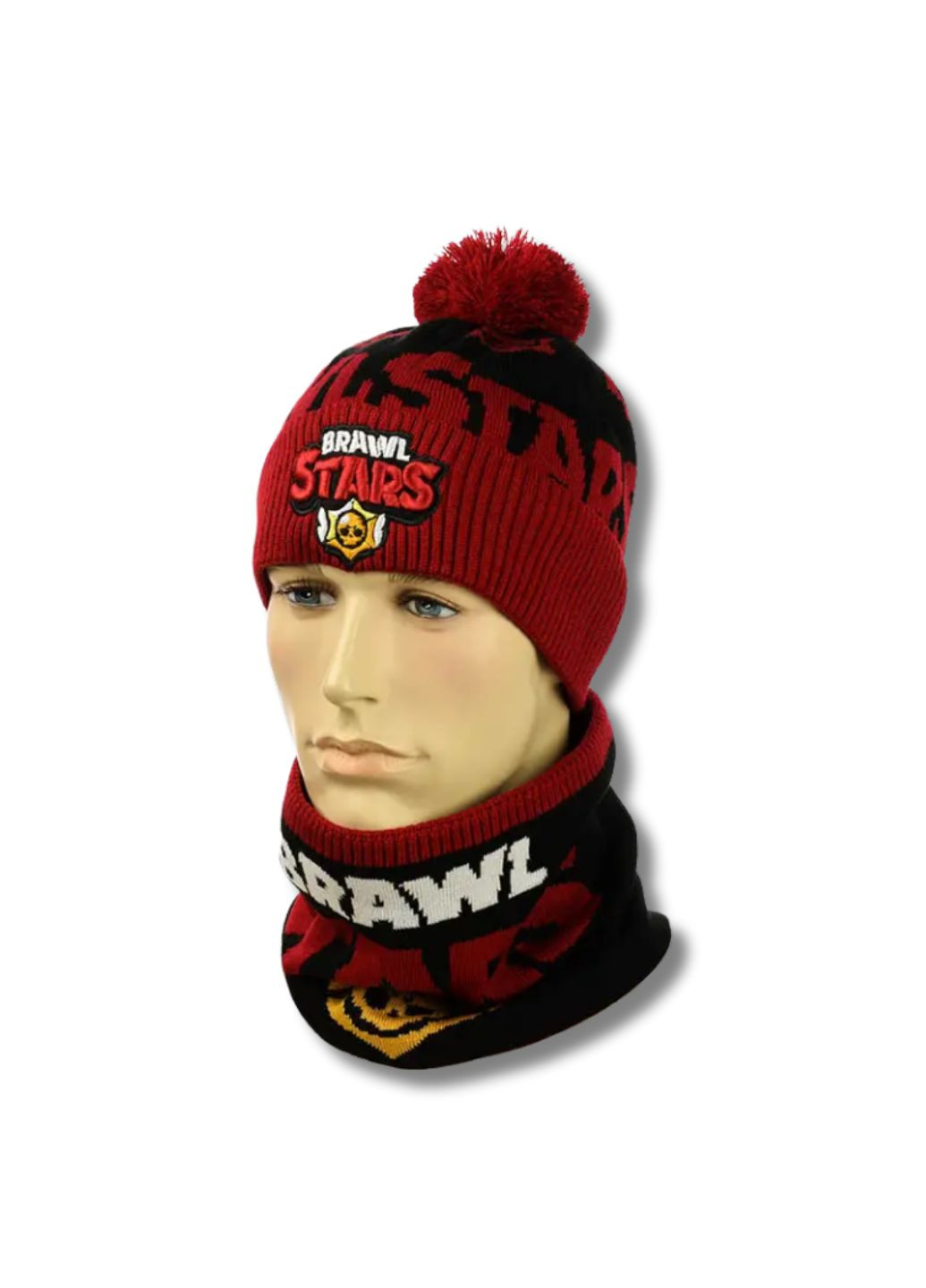 Дитячий зимовий комплект шапка з помпоном + снуд Бравл Старс / Brawl Stars No Brand Дитячій зимовий комплект (350878455)