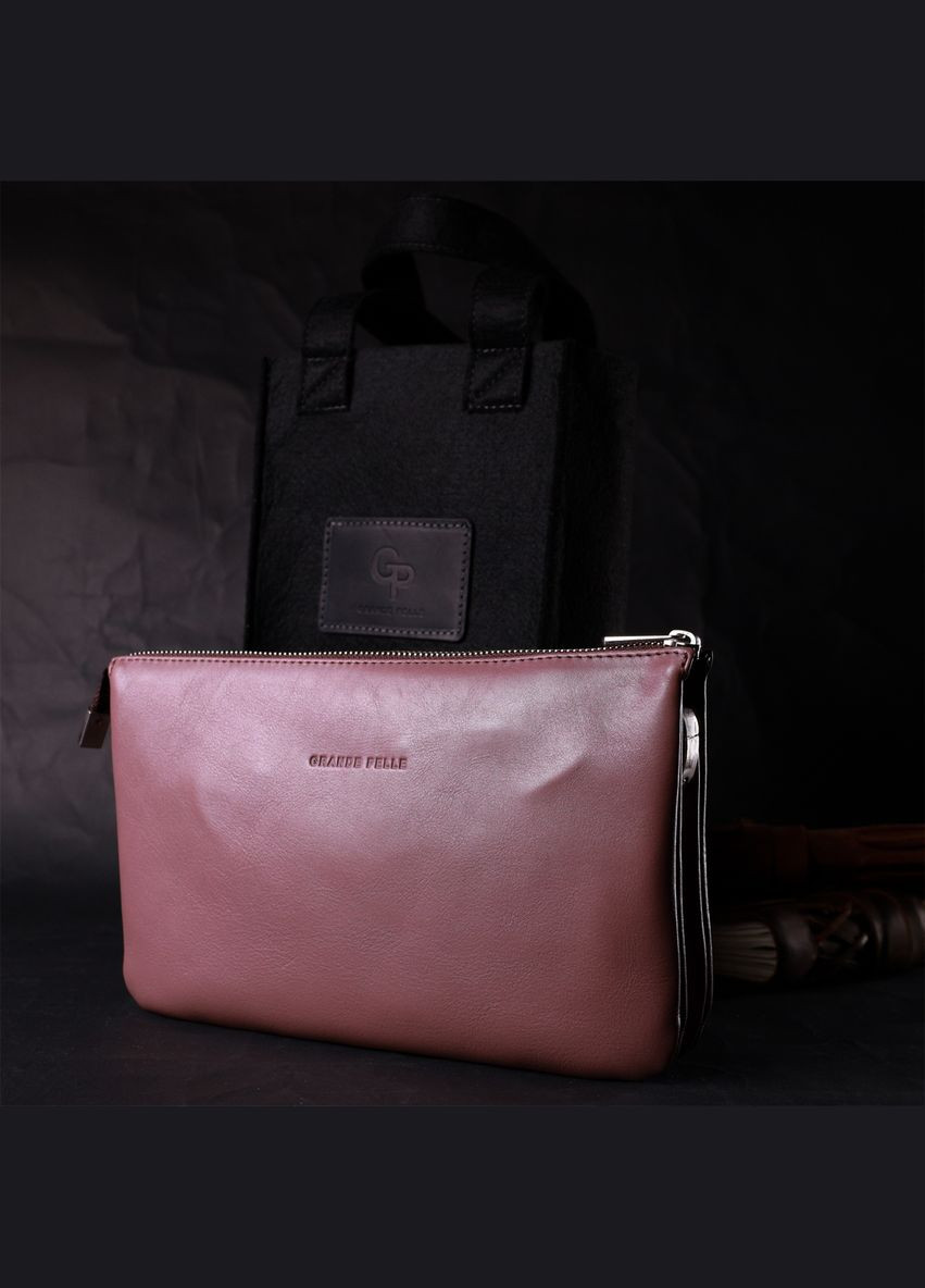 Жіночий клатч шкіряний 11634 Пудровий Grande Pelle (302008237)
