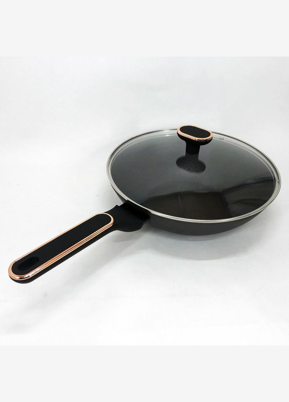 Сковорода MG-1168 з кришкою 28 см кована антипригарна, сковорода якісна на плиту Magio (364664738)