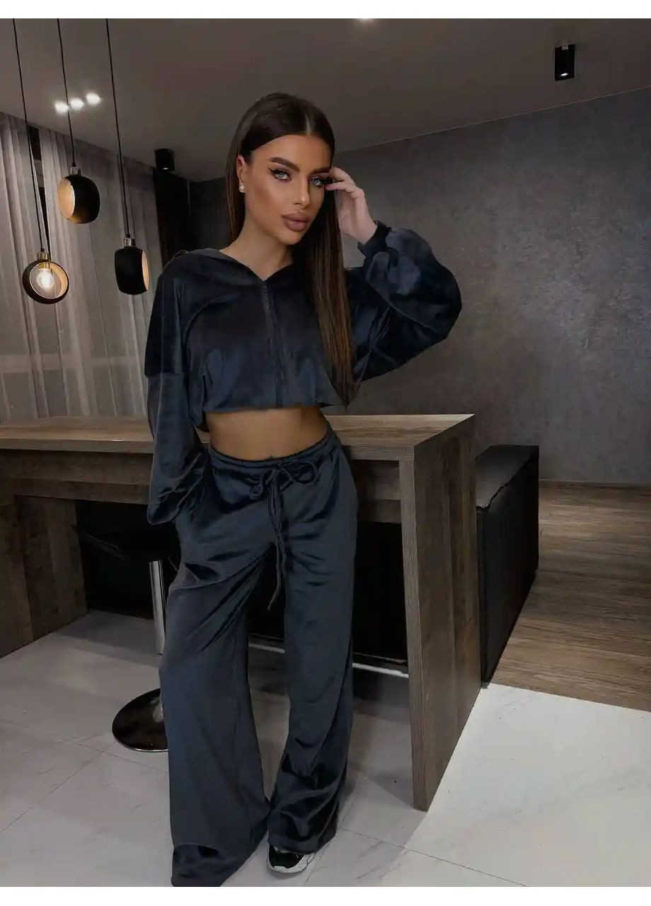 Велюровий костюм жіночий смарагдовий No Brand (362085423)