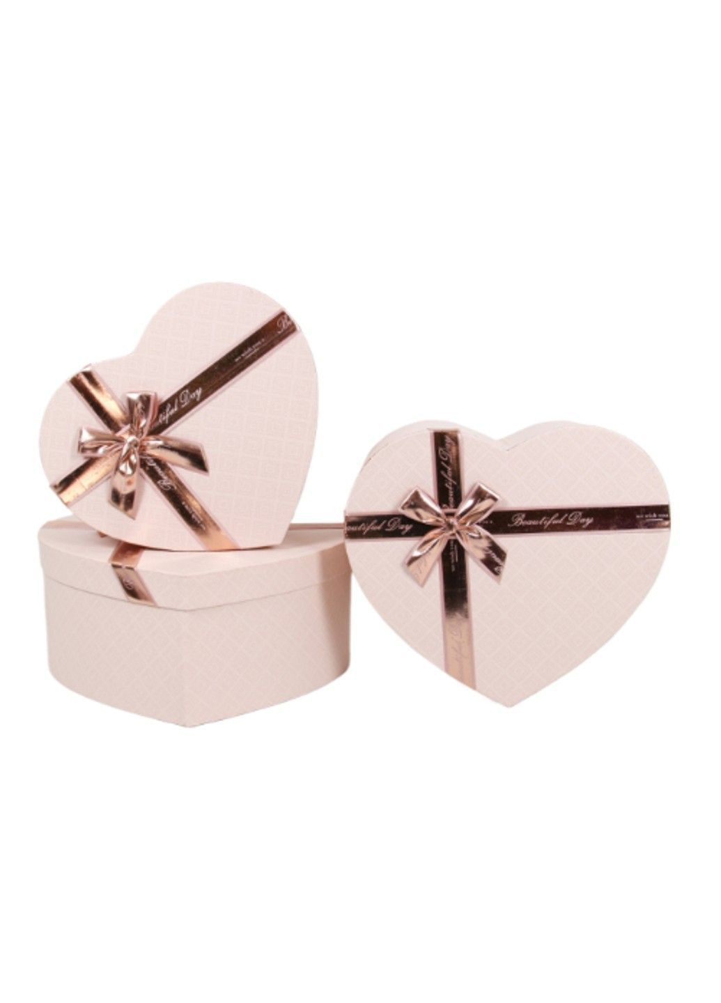 Подарункові коробки 56321-242 Набір 3 шт PINK HEART серд. UFO (365276316)