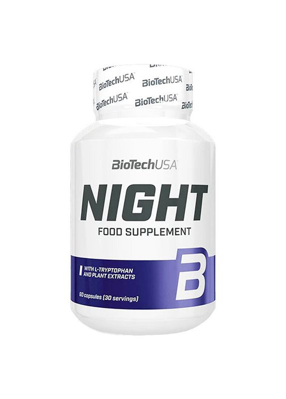 Натуральна добавка Night, 60 капсул для гарного сну Biotech (324421407)
