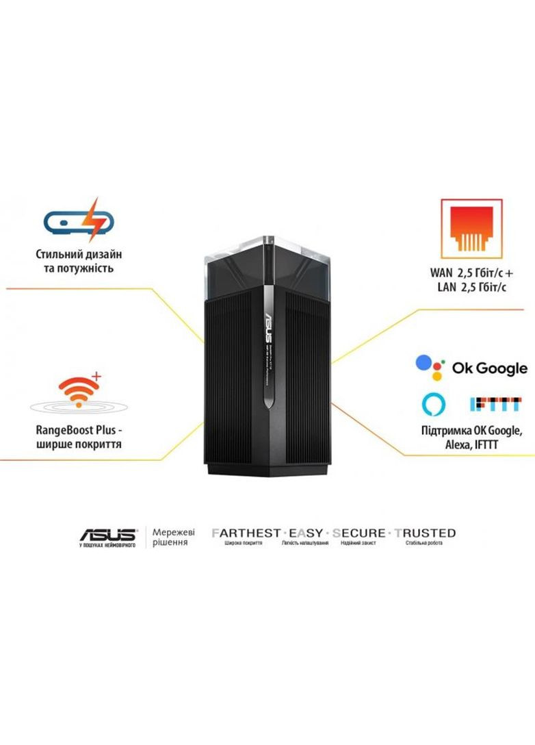 Wi-Fi Mesh-система ZenWiFi Pro ET12 2pk Black (90IG05Z0-MO3A20) Asus (341489017)