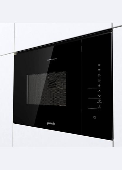 Мікрохвильова піч вбудовувана, 25л, електр. управл., 900Вт, гриль, дисплей, інвертор, Gorenje (315041003)