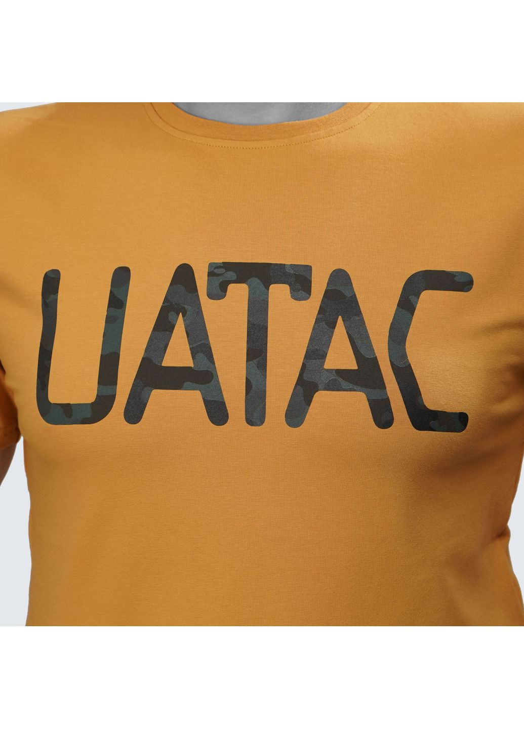 Футболка літня 95/5 Жовта з принтом Камуфляж | UATAC (316086429)