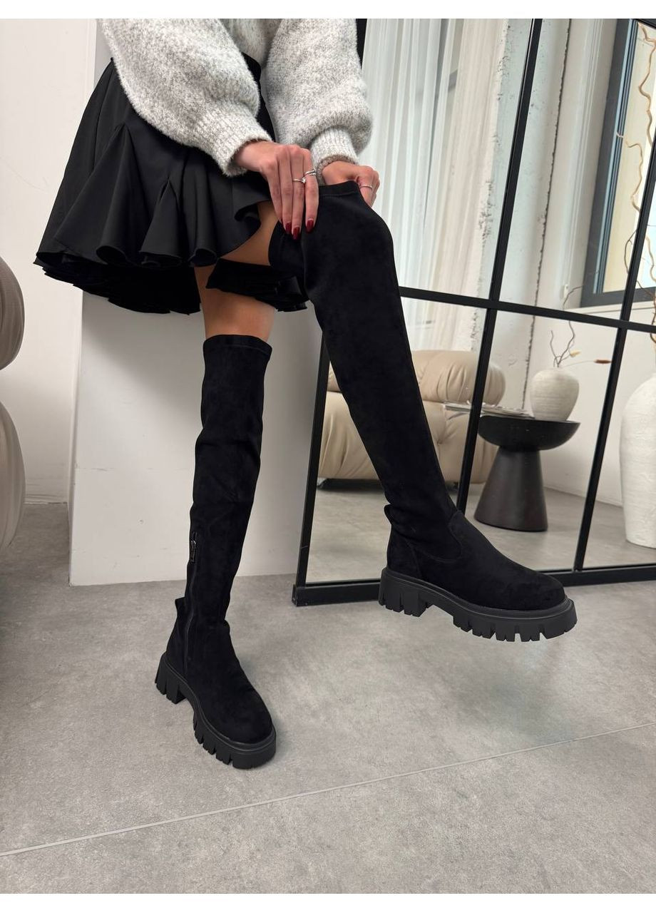 🖤 Ботфорти “Velvet Storm” — чорна класика в ультрам’якому виконанні No Brand (363136058)